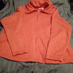 Croft & Barrow Zip Front Cardigan/Sweatshirt/Jacket 3X Coral